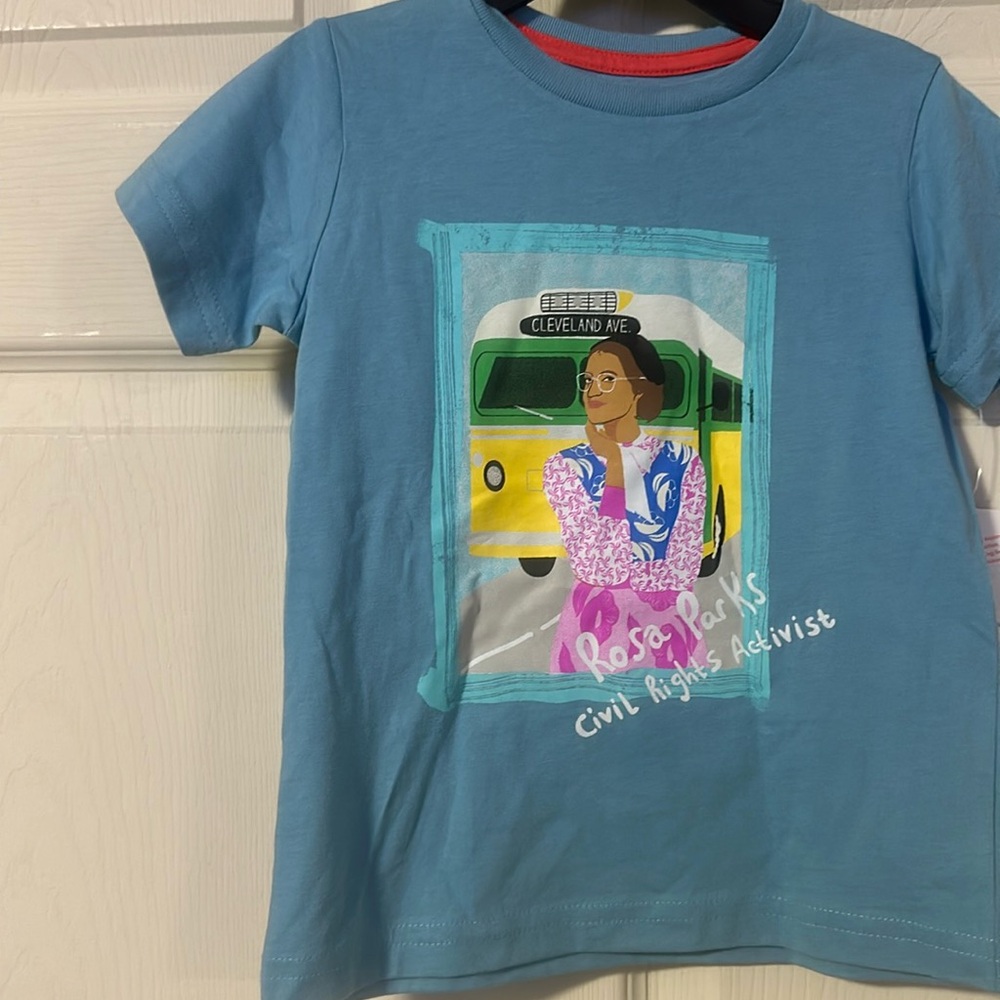 PICCOLINA ROSA PARKS TEE: BLUE: NEW WITH TAGS: SIZE 2T
